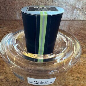 NWOT Schott Zweisel Crystal Votive Candle Holder and  NEST Bamboo Scented Candle
